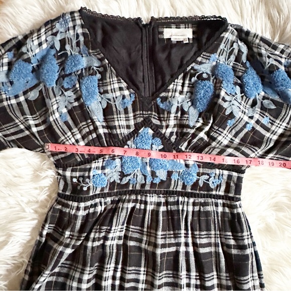 Anthropologie Sarah Plaid Embroidered Tunic NWOT Size 8 - Picture 12 of 12